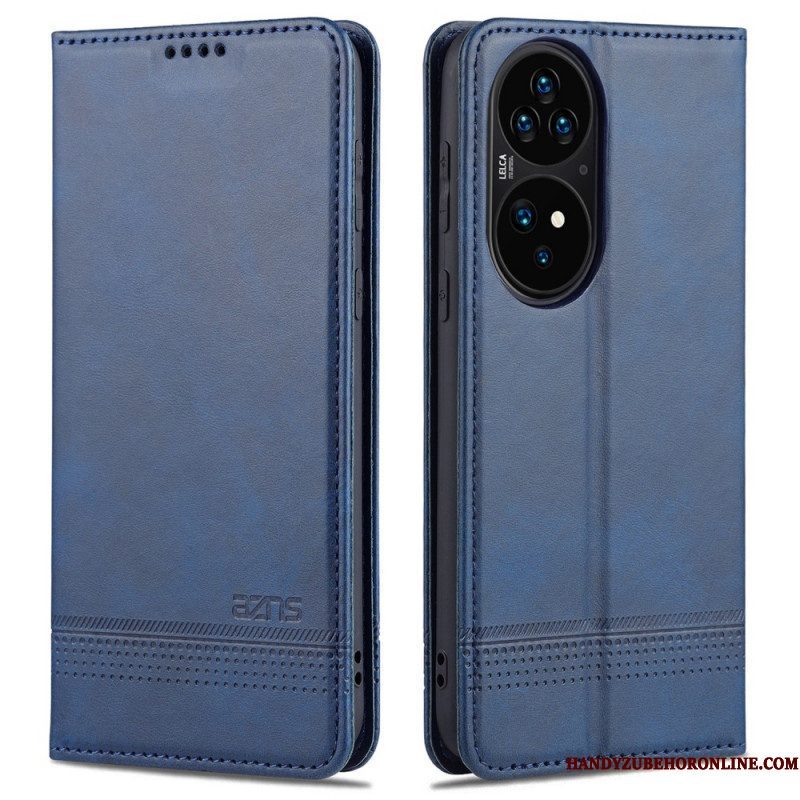 Bescherming Hoesje voor Huawei P50 Pro Folio-hoesje Azns Leerstyling