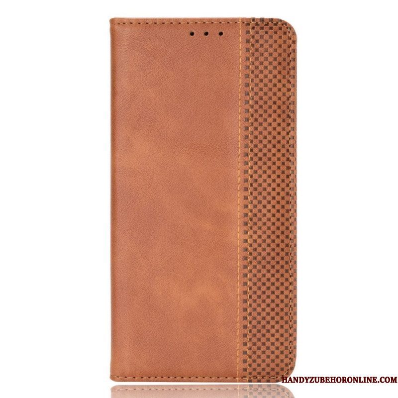 Bescherming Hoesje voor Moto E40 / E30 / E20 Folio-hoesje Gestileerd Vintage Leereffect