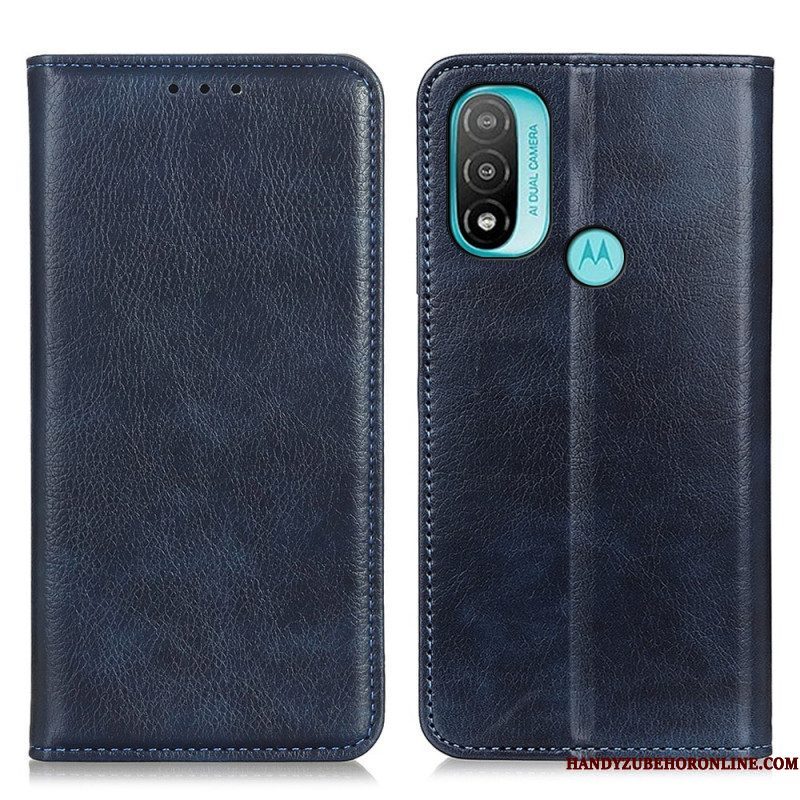 Bescherming Hoesje voor Moto E40 / E30 / E20 Folio-hoesje Getextureerd Splitleer