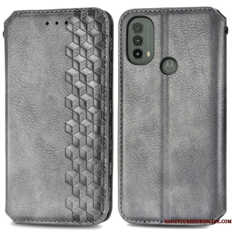 Bescherming Hoesje voor Moto E40 / E30 / E20 Folio-hoesje Leereffect Diamanttextuur