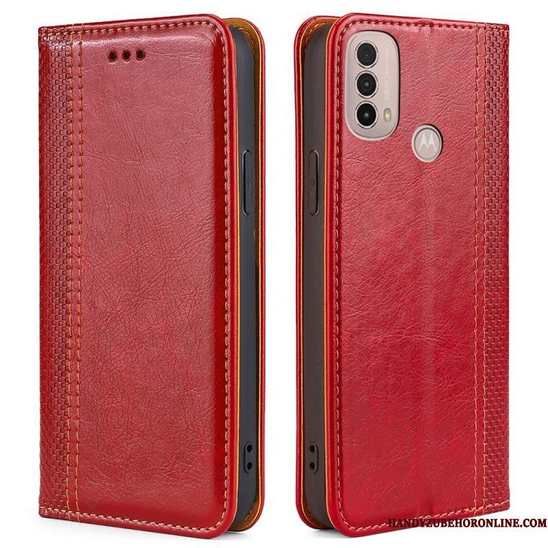 Bescherming Hoesje voor Moto E40 / E30 / E20 Folio-hoesje Litchi Split Lederen Stiksels