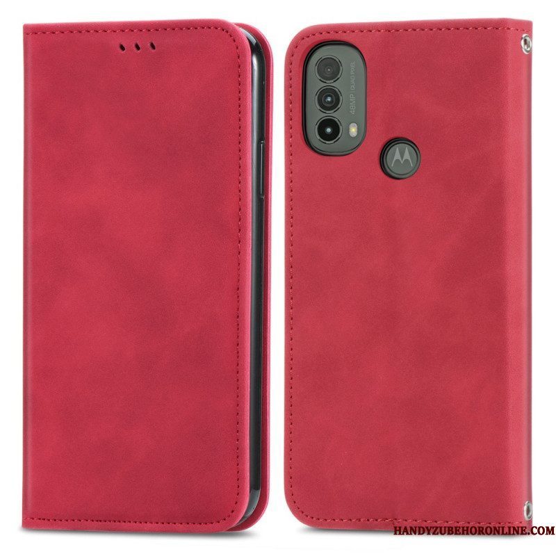 Bescherming Hoesje voor Moto E40 / E30 / E20 Folio-hoesje Skin-touch-ontwerp