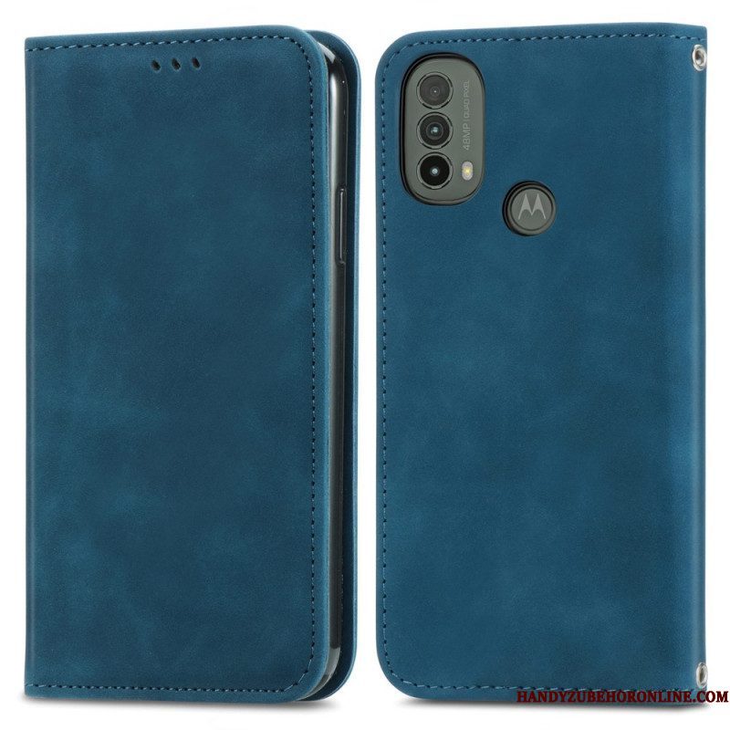 Bescherming Hoesje voor Moto E40 / E30 / E20 Folio-hoesje Skin-touch-ontwerp