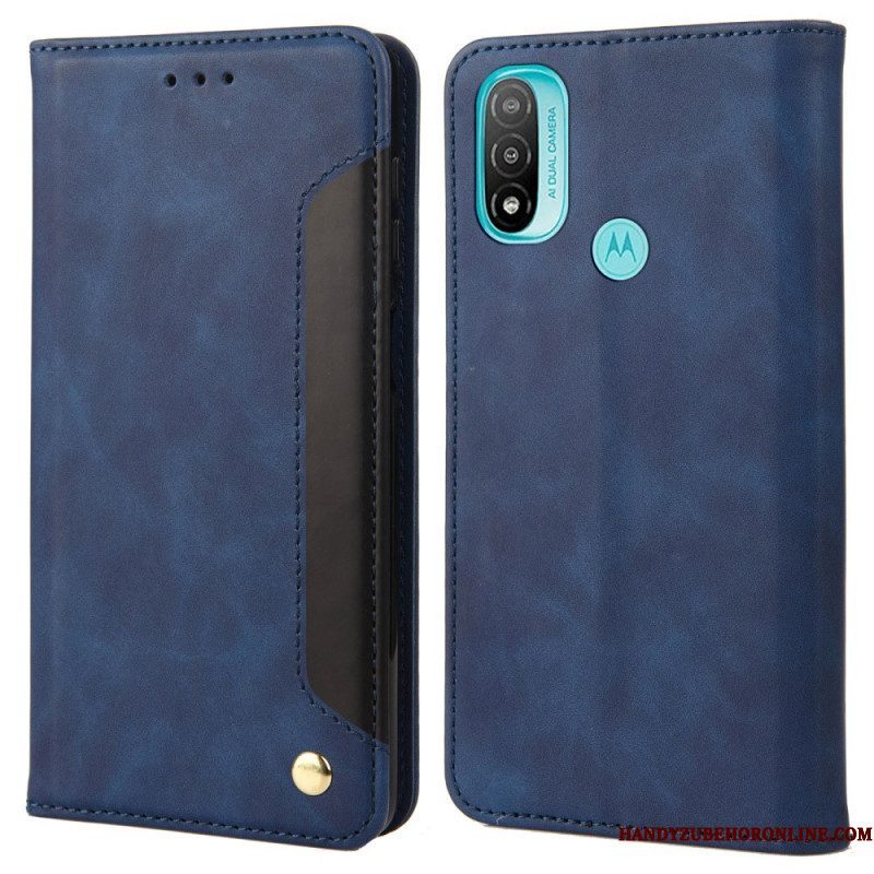 Bescherming Hoesje voor Moto E40 / E30 / E20 Folio-hoesje Tweekleurig Zakelijk Leereffect