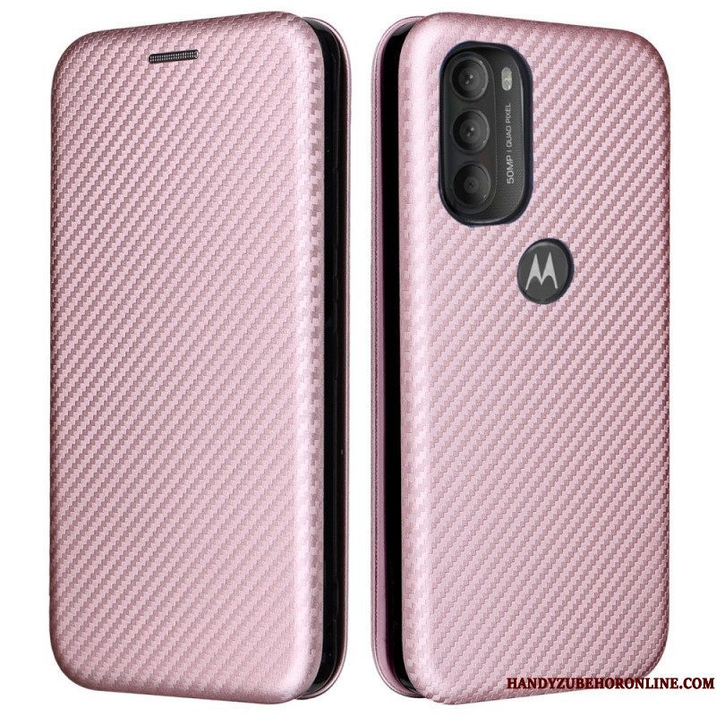 Bescherming Hoesje voor Moto G71 5G Folio-hoesje Gekleurde Koolstofsilicone