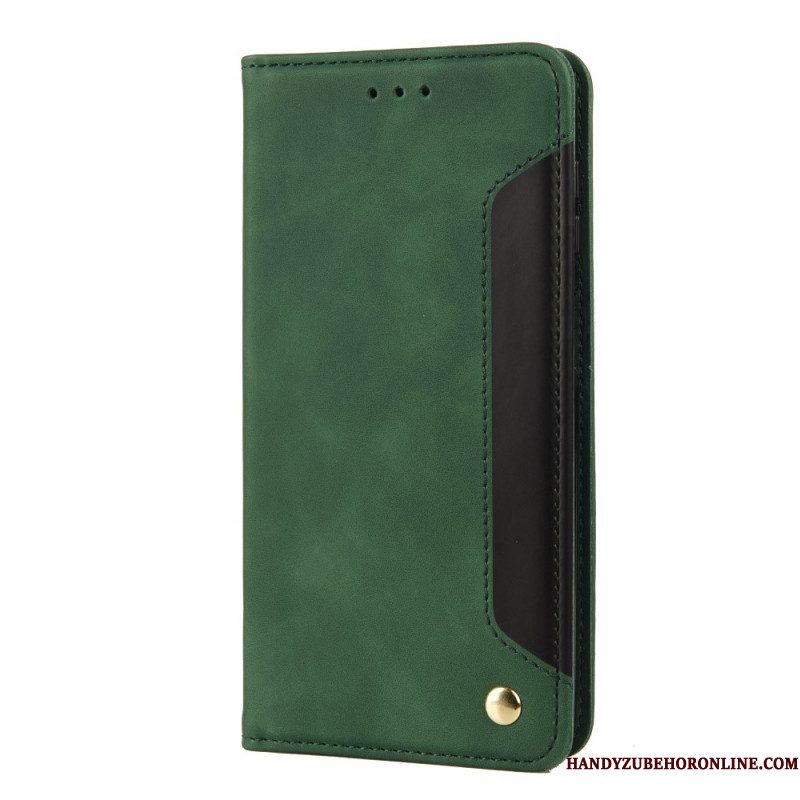 Bescherming Hoesje voor Samsung Galaxy M12 / A12 Folio-hoesje Tweekleurig Zakelijk Leereffect