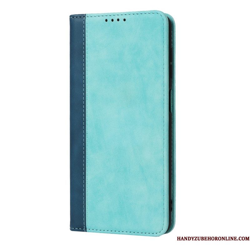 Bescherming Hoesje voor Samsung Galaxy M12 / A12 Folio-hoesje Tweekleurige Lederen Stijl