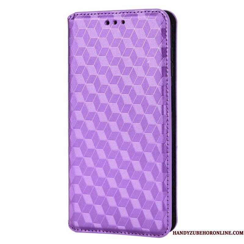 Bescherming Hoesje voor Samsung Galaxy M23 5G Folio-hoesje 3d Kubus Leereffect