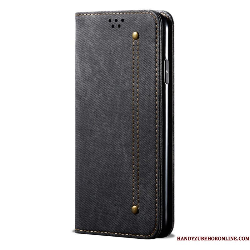 Bescherming Hoesje voor Samsung Galaxy M32 Folio-hoesje Spijkerstof
