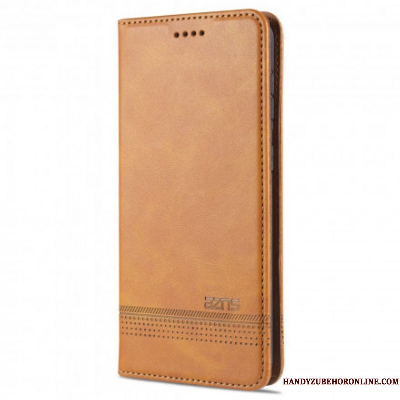 Bescherming Hoesje voor Samsung Galaxy S21 5G Folio-hoesje Azns Leerstyling