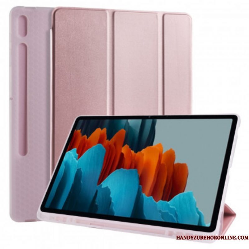 Bescherming Hoesje voor Samsung Galaxy Tab S8 Plus / Tab S7 Plus Siliconen En Kunstleer