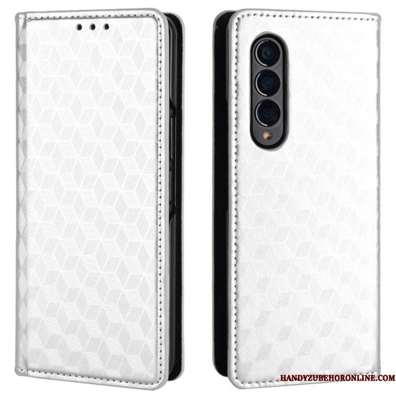 Bescherming Hoesje voor Samsung Galaxy Z Fold 4 Folio-hoesje 3d Kubus