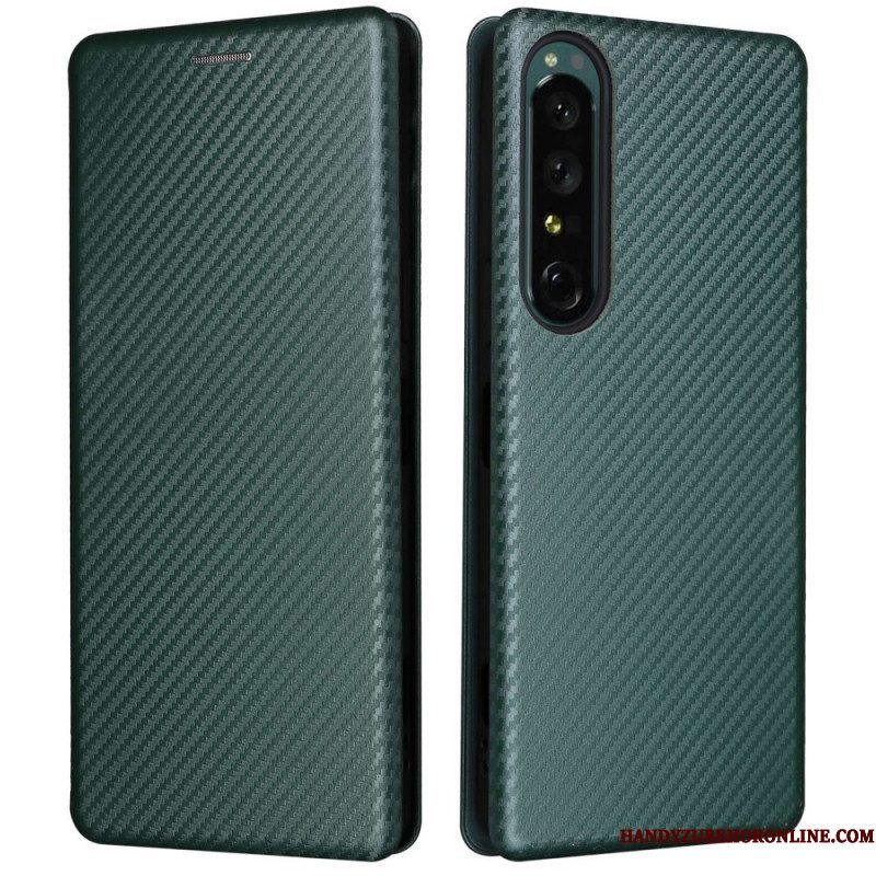 Bescherming Hoesje voor Sony Xperia 1 IV Folio-hoesje Koolstofvezel Textuur