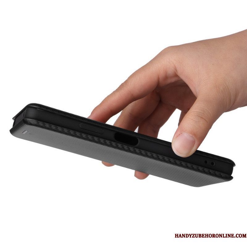 Bescherming Hoesje voor Sony Xperia 10 IV Folio-hoesje Koolstofvezel Textuur