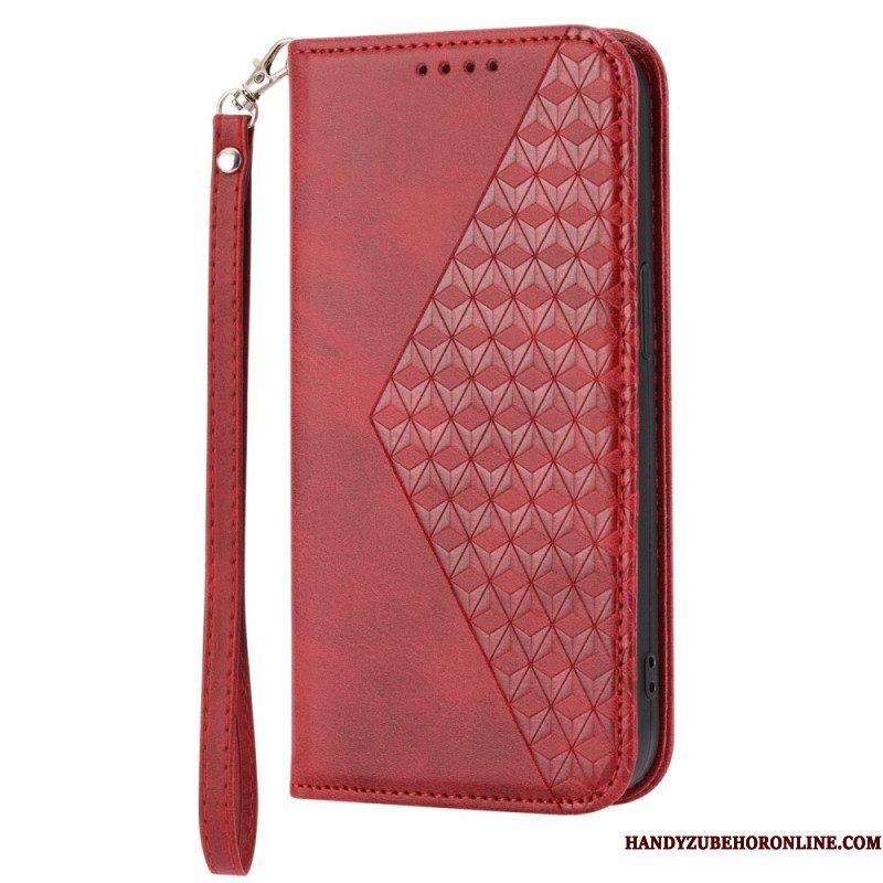 Bescherming Hoesje voor Sony Xperia 10 IV Folio-hoesje Leren Stijl Met 3d-patroon En Riem