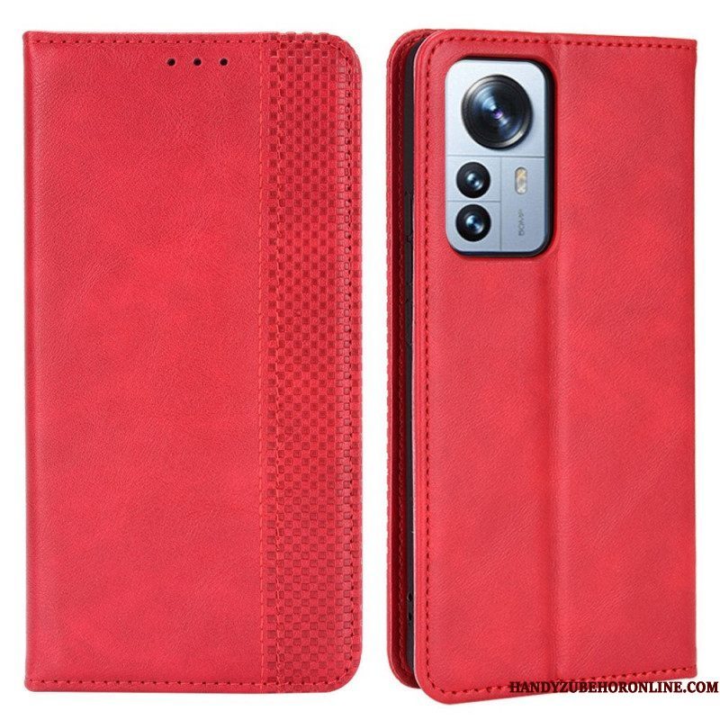 Bescherming Hoesje voor Xiaomi 12 Pro Folio-hoesje Gestileerd Vintage Leereffect