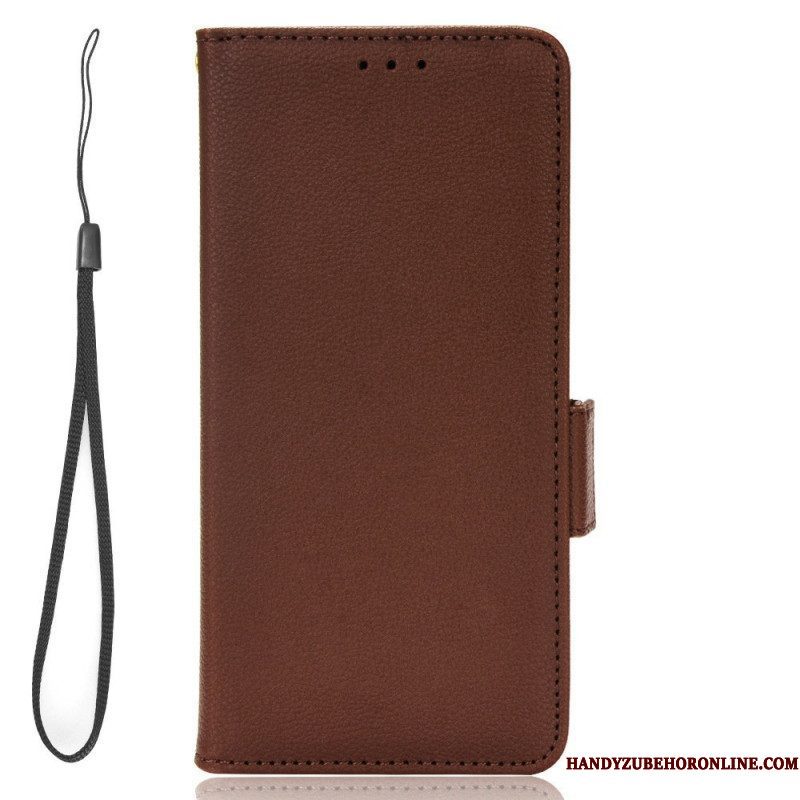 Bescherming Hoesje voor Xiaomi 12T / 12T Pro Folio-hoesje Leereffect Met Riem