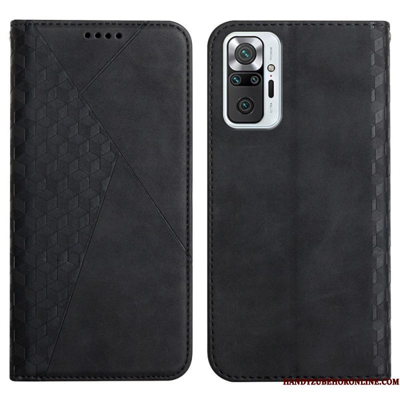 Bescherming Hoesje voor Xiaomi Redmi Note 10 Pro Folio-hoesje Geo Leereffect