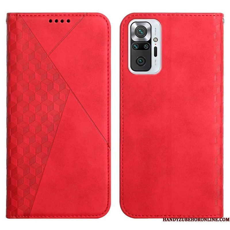 Bescherming Hoesje voor Xiaomi Redmi Note 10 Pro Folio-hoesje Geo Leereffect