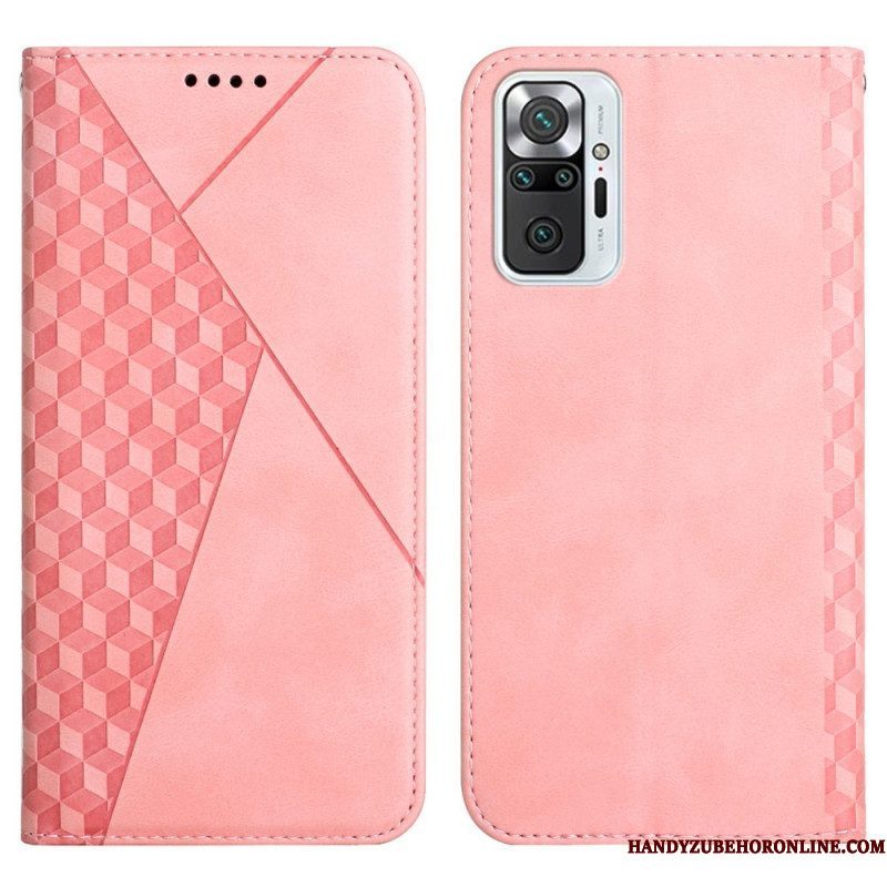 Bescherming Hoesje voor Xiaomi Redmi Note 10 Pro Folio-hoesje Geo Leereffect