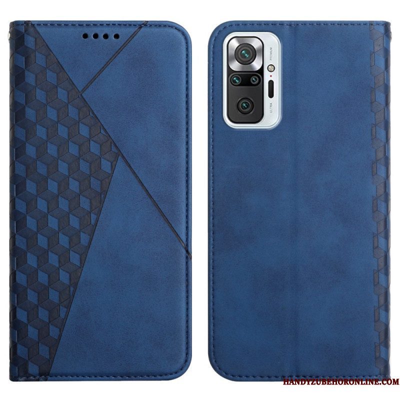 Bescherming Hoesje voor Xiaomi Redmi Note 10 Pro Folio-hoesje Geo Leereffect