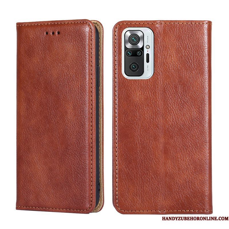 Bescherming Hoesje voor Xiaomi Redmi Note 10 Pro Folio-hoesje Vintage Lederen Stijl