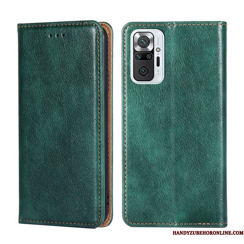 Bescherming Hoesje voor Xiaomi Redmi Note 10 Pro Folio-hoesje Vintage Lederen Stijl