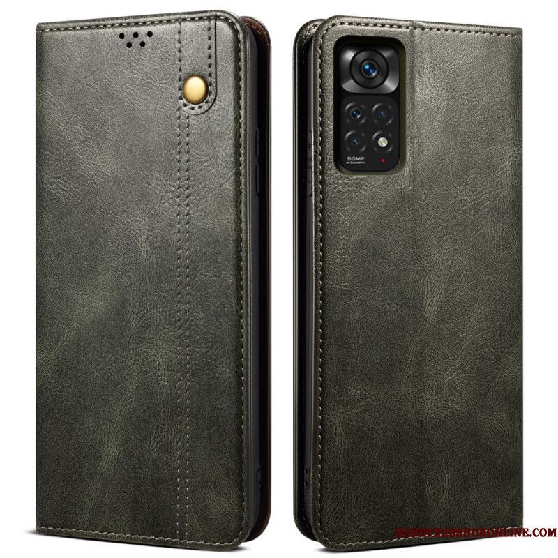 Bescherming Hoesje voor Xiaomi Redmi Note 11 / 11S Folio-hoesje Gewaxt Kunstleer