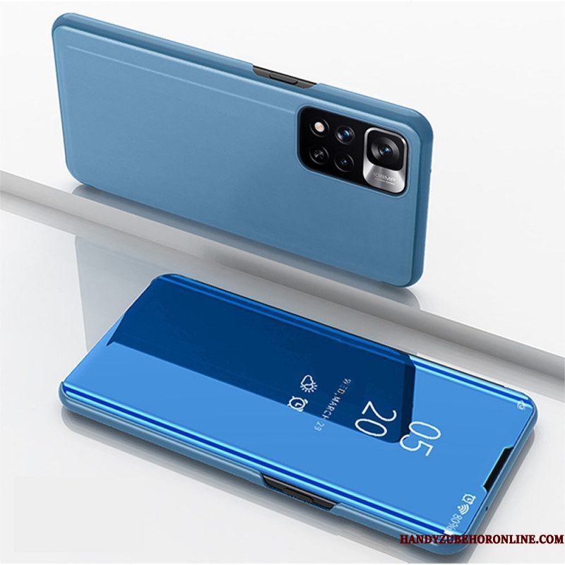 Bescherming Hoesje voor Xiaomi Redmi Note 11 Pro Plus 5G Spiegel En Kunstleer