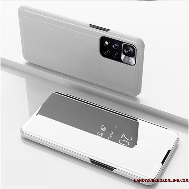 Bescherming Hoesje voor Xiaomi Redmi Note 11 Pro Plus 5G Spiegel En Kunstleer