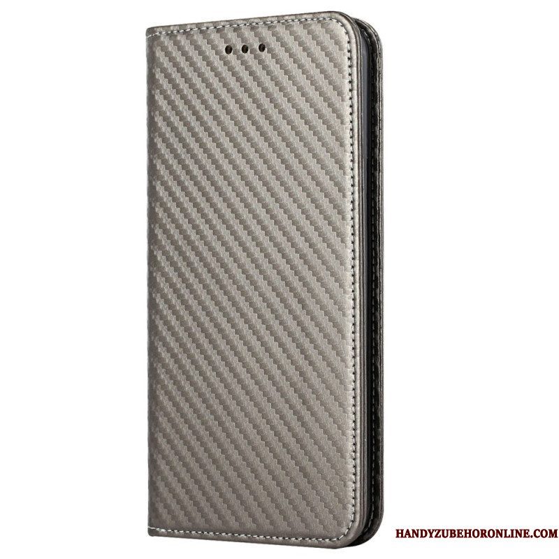 Bescherming Hoesje voor iPhone 14 Met Ketting Folio-hoesje Stijl Van Koolstofvezel Met Bandjes