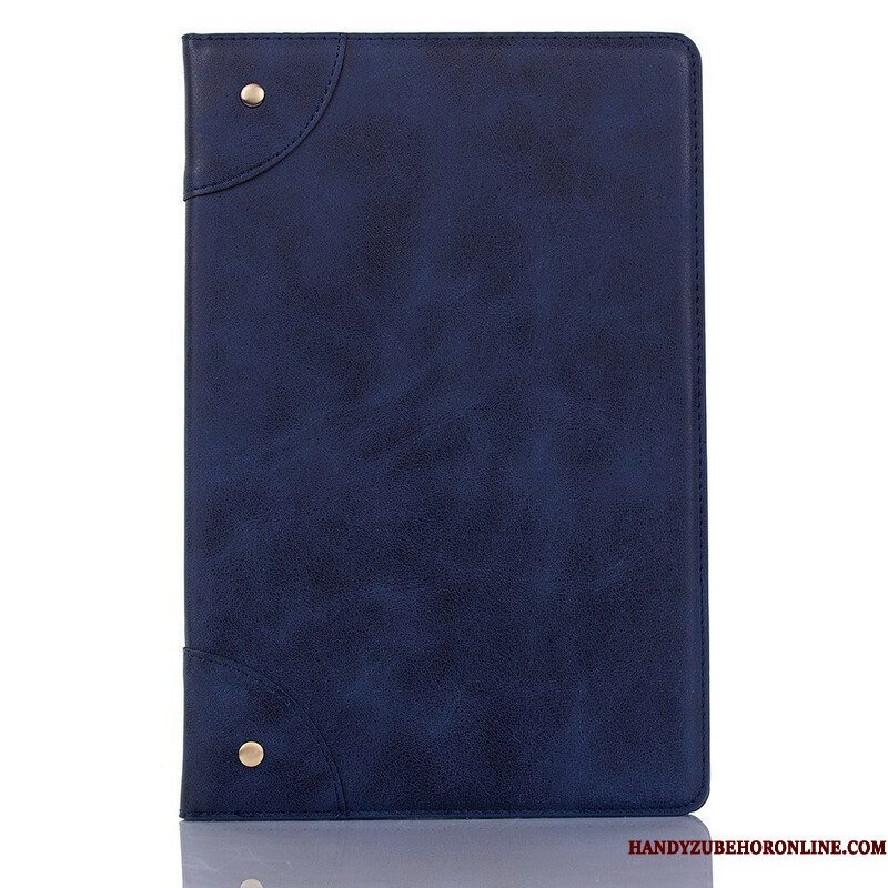 Cover voor Samsung Galaxy Tab A7 Lite Kunstleer Vintage Klinknagels