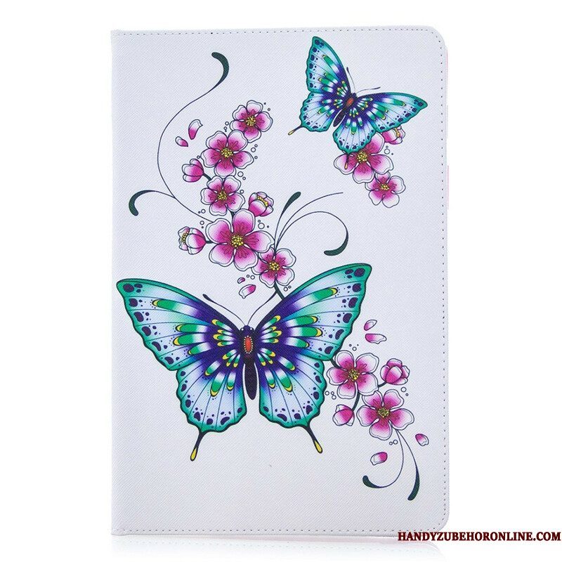 Cover voor Samsung Galaxy Tab S8 / Tab S7 Aquarel Vlinders