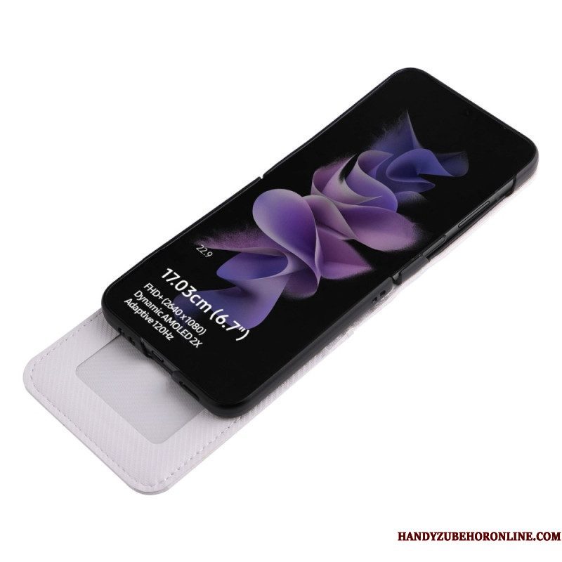 Cover voor Samsung Galaxy Z Flip 4 Folio-hoesje Retro Kaarthouder Met Leereffect