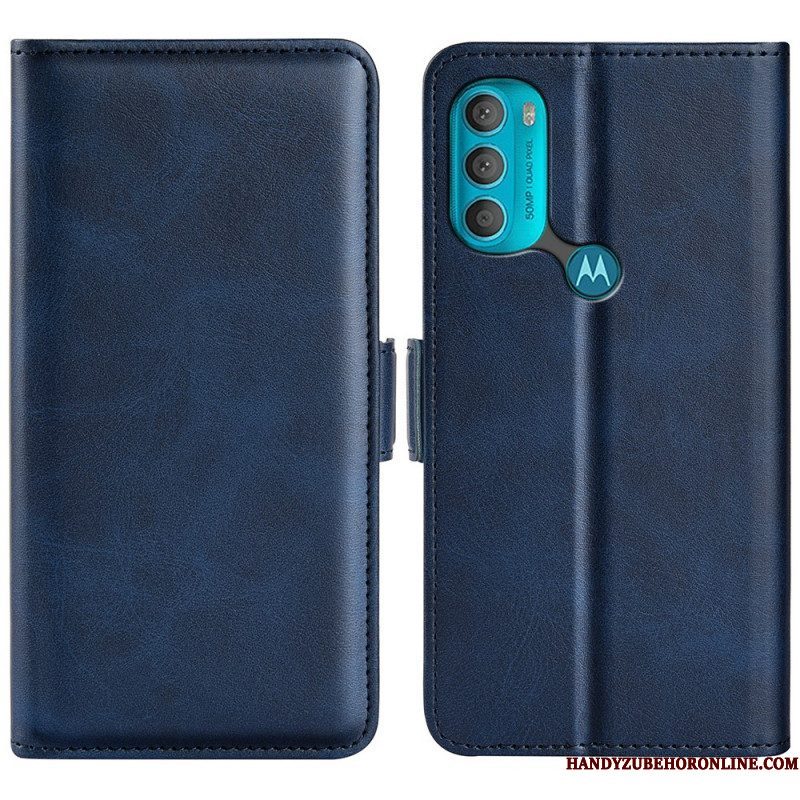 Flip Case voor Moto G71 5G Folio-hoesje Dubbele Klep