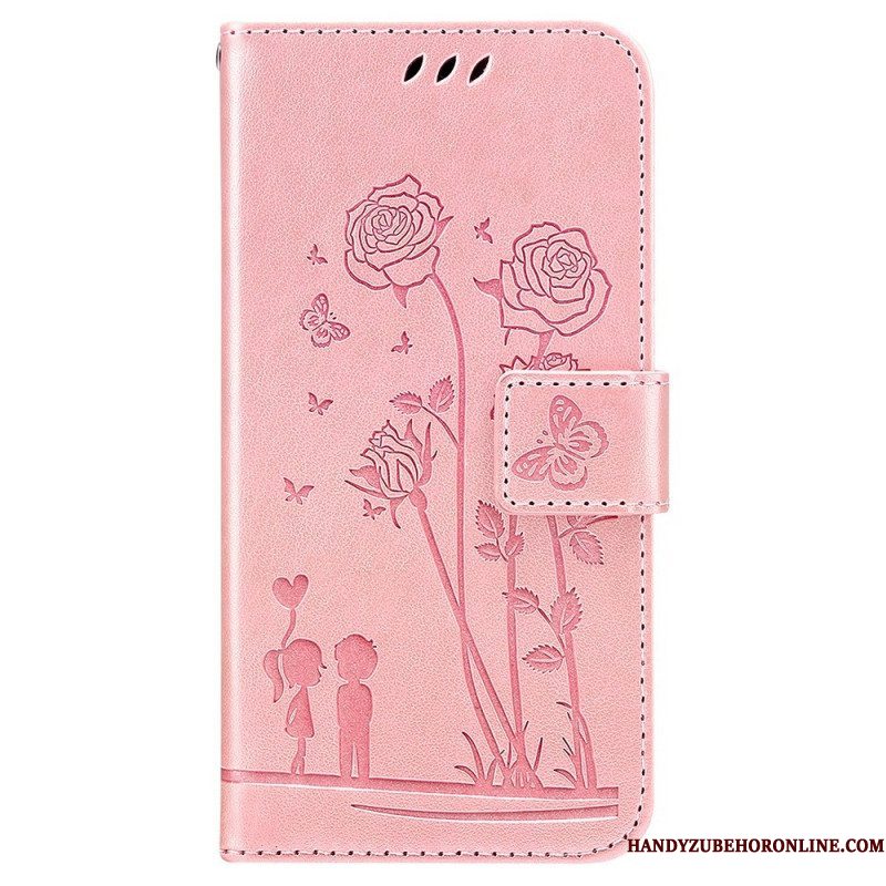 Flip Case voor Samsung Galaxy A13 Met Ketting Strappy Litchi Lederen Stijl