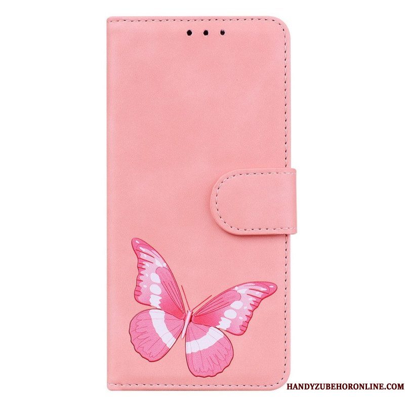 Flip Case voor Samsung Galaxy A14 / A14 5G Vlinder Ontwerp