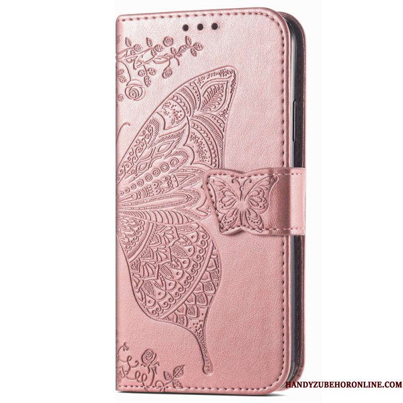 Flip Case voor Samsung Galaxy M13 Barokke Vlinder