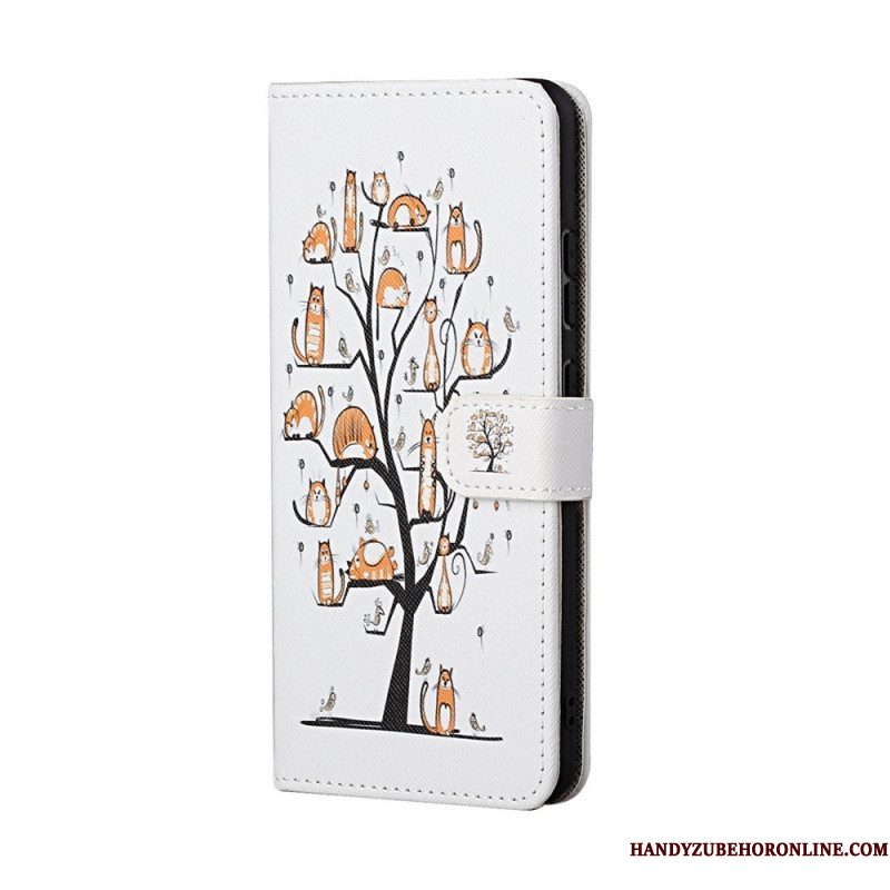 Flip Case voor Samsung Galaxy M23 5G Met Ketting String Katten