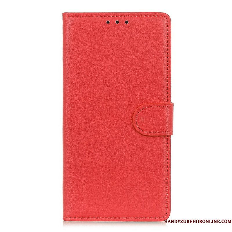 Flip Case voor Samsung Galaxy S21 5G Traditioneel Litchi Kunstleer