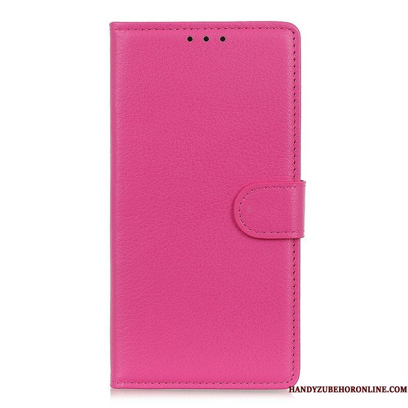 Flip Case voor Samsung Galaxy S21 5G Traditioneel Litchi Kunstleer