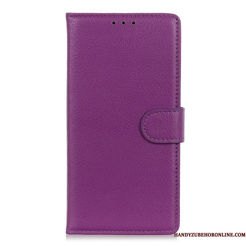 Flip Case voor Samsung Galaxy S21 5G Traditioneel Litchi Kunstleer