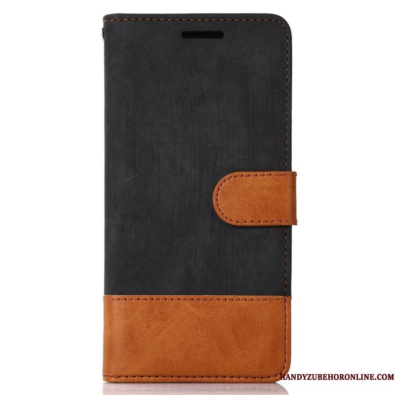 Flip Case voor Samsung Galaxy S23 5G Bicolor Skin-touch