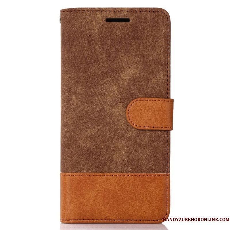 Flip Case voor Samsung Galaxy S23 5G Bicolor Skin-touch