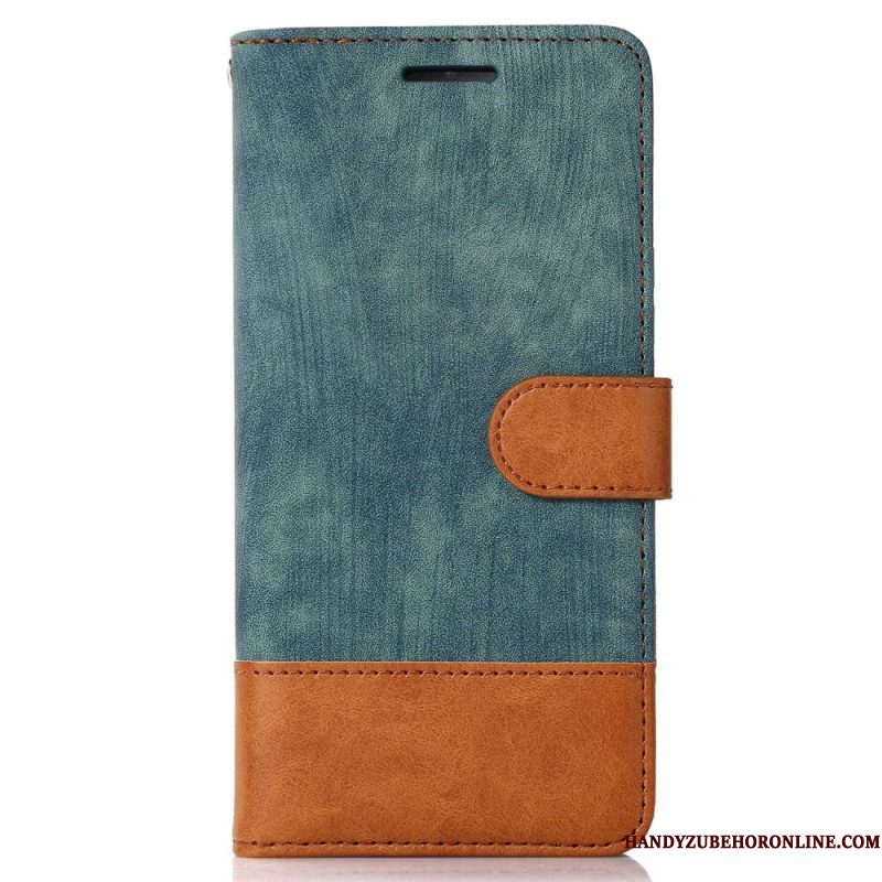 Flip Case voor Samsung Galaxy S23 Plus 5G Bicolor Skin-touch