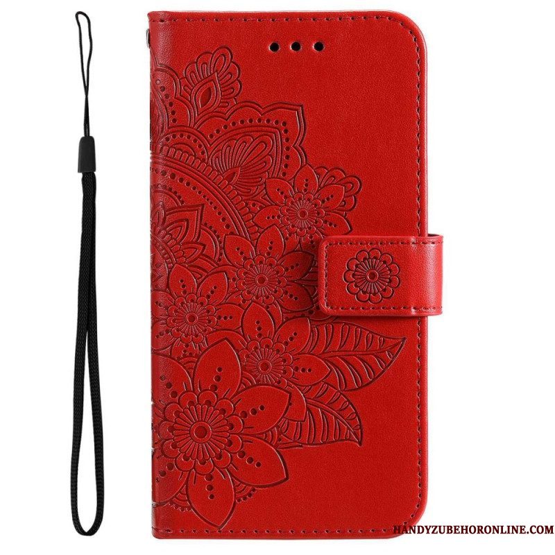 Flip Case voor Samsung Galaxy S23 Plus 5G Met Ketting Strakke Mandala