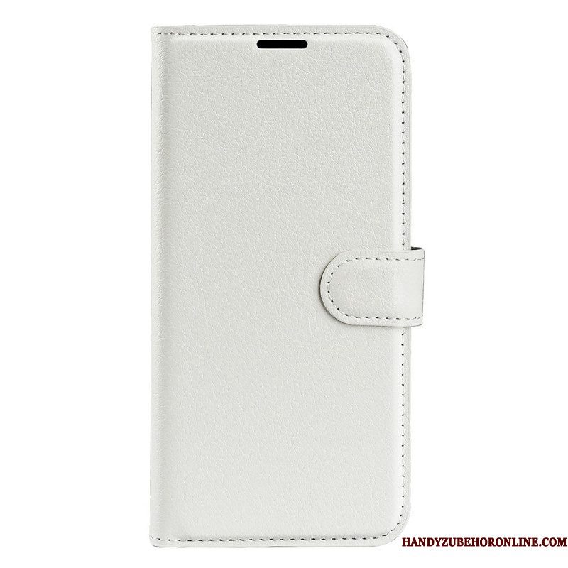 Flip Case voor Sony Xperia 10 IV Klassiek Lychee Kunstleer