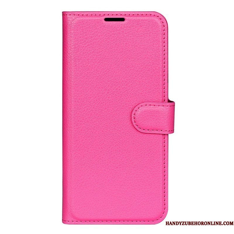 Flip Case voor Sony Xperia 10 IV Klassiek Lychee Kunstleer