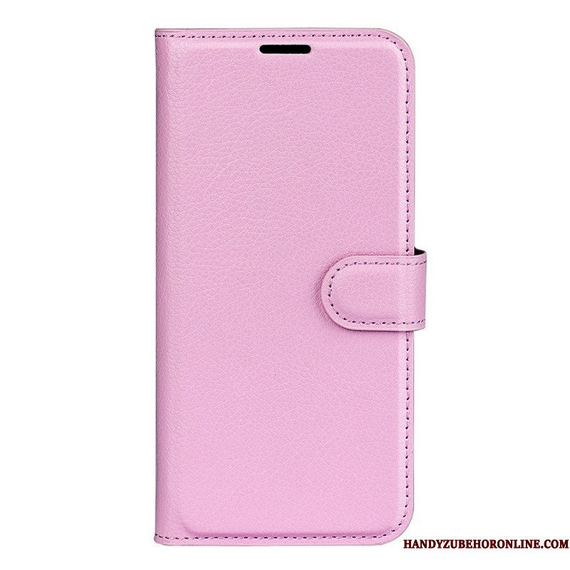 Flip Case voor Sony Xperia 10 IV Klassiek Lychee Kunstleer