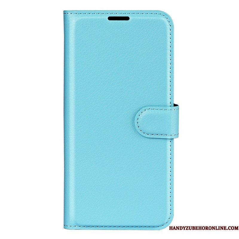 Flip Case voor Sony Xperia 10 IV Klassiek Lychee Kunstleer